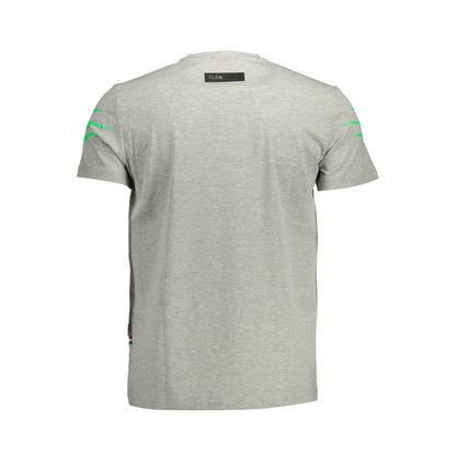 Gray Cotton Men T-Shirt-Plein Sport-LabelTerrace.com