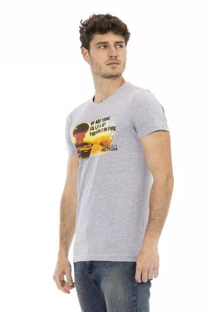 Gray Cotton Men T-Shirt-Trussardi Action-LabelTerrace.com