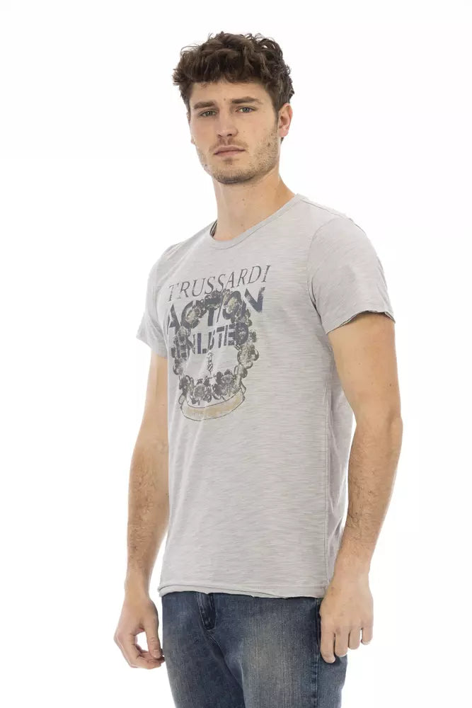 Gray Cotton Men T-Shirt-Trussardi Action-LabelTerrace.com