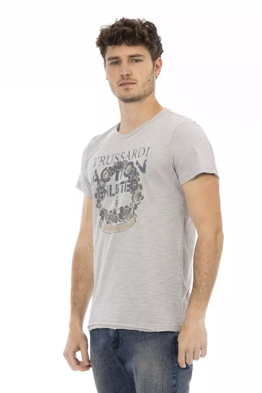 Gray Cotton Men T-Shirt-Trussardi Action-LabelTerrace.com