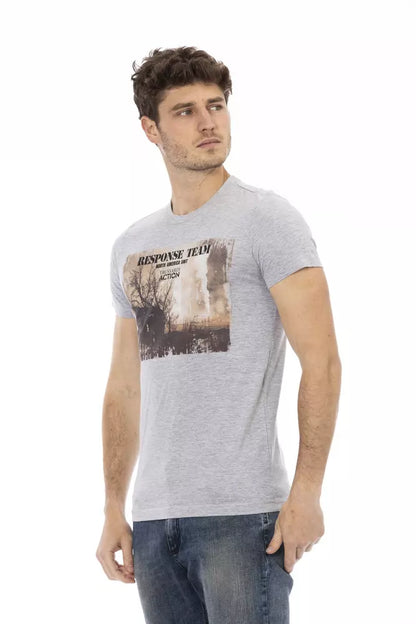Gray Cotton Men T-Shirt-Trussardi Action-LabelTerrace.com