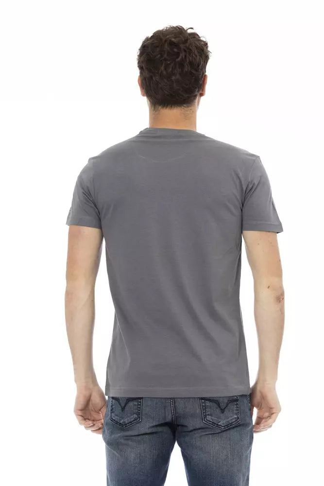 Gray Cotton Men T-Shirt-Trussardi Action-LabelTerrace.com