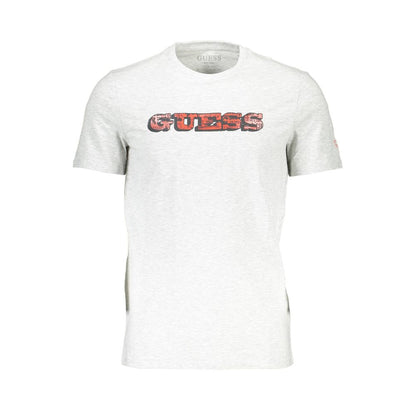 Gray Cotton Men T-Shirt-Guess Jeans-LabelTerrace.com