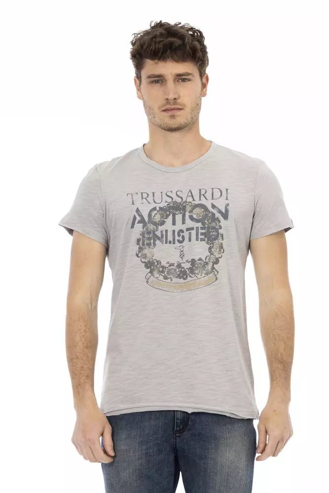 Gray Cotton Men T-Shirt-Trussardi Action-LabelTerrace.com