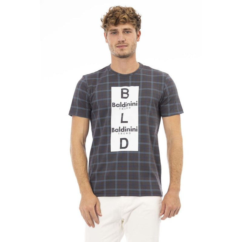 Gray Cotton Men T-Shirt-Baldinini Trend-LabelTerrace.com