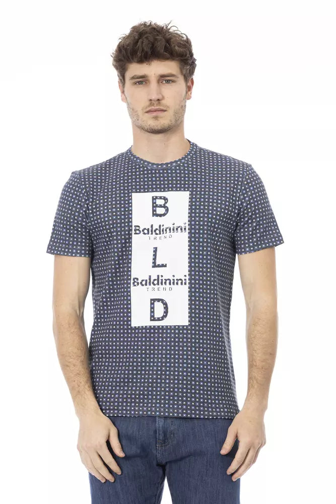 Gray Cotton Men T-Shirt-Baldinini Trend-LabelTerrace.com