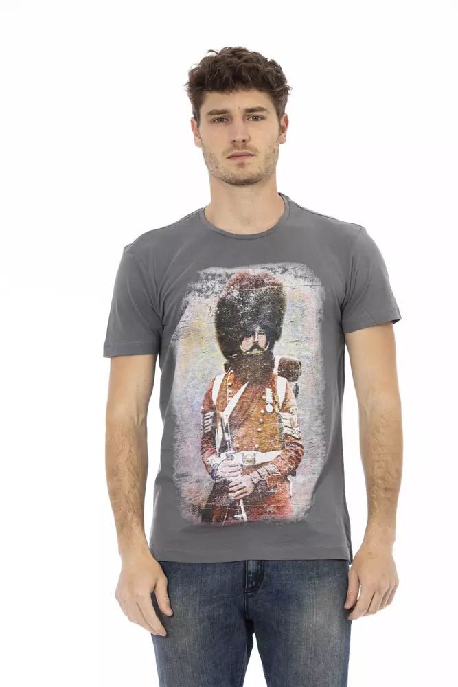 Gray Cotton Men T-Shirt-Trussardi Action-LabelTerrace.com