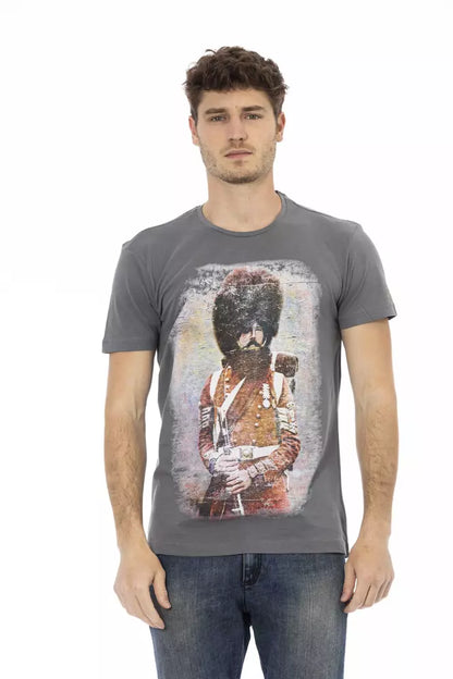 Gray Cotton Men T-Shirt-Trussardi Action-LabelTerrace.com