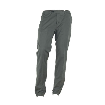 "Gray Cotton Men Trouser with Italian Craftsmanship"-Made in Italy-LabelTerrace.com