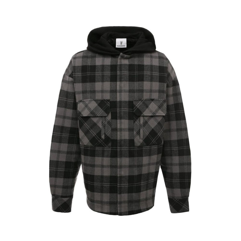 Gray Cotton Men's Jacket-Diego Venturino-LabelTerrace.com