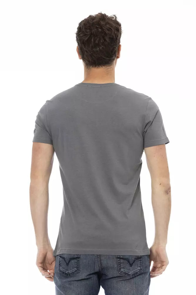 Gray Cotton Men's T-Shirt-Trussardi Action-LabelTerrace.com