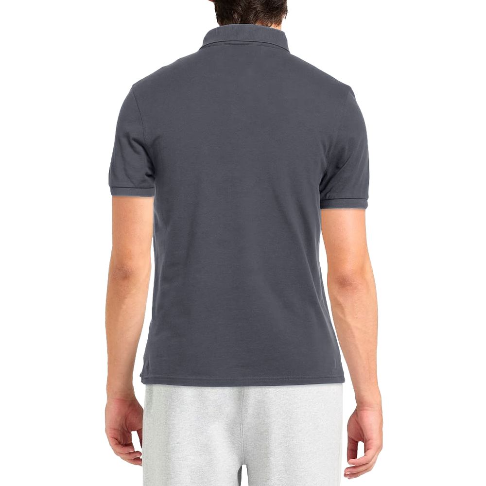 Gray Cotton Polo Shirt-Alpha Studio-LabelTerrace.com