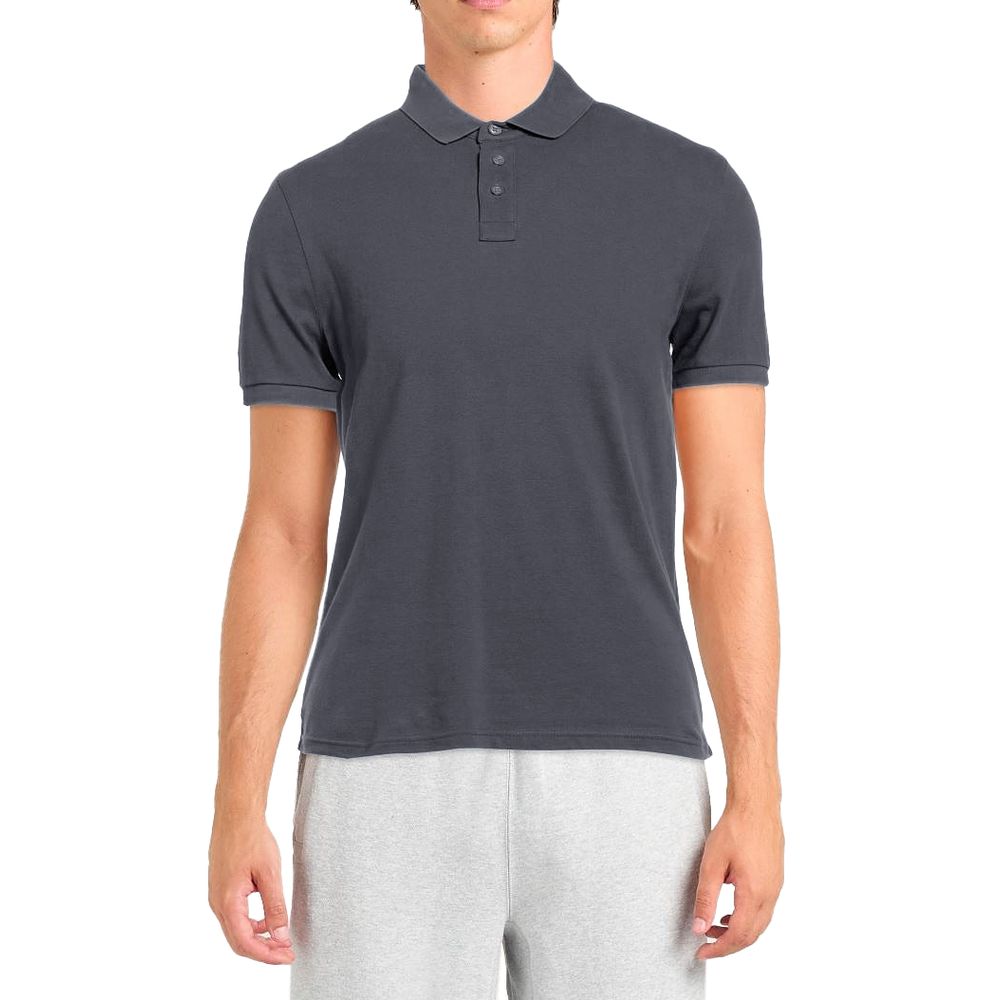 Gray Cotton Polo Shirt-Alpha Studio-LabelTerrace.com