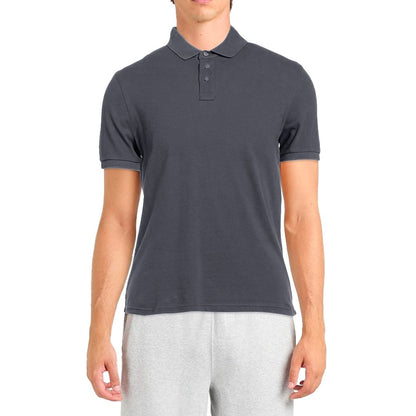Gray Cotton Polo Shirt-Alpha Studio-LabelTerrace.com