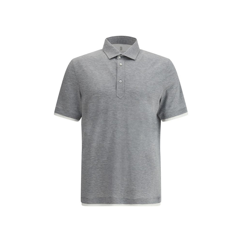 Gray Cotton Polo Shirt