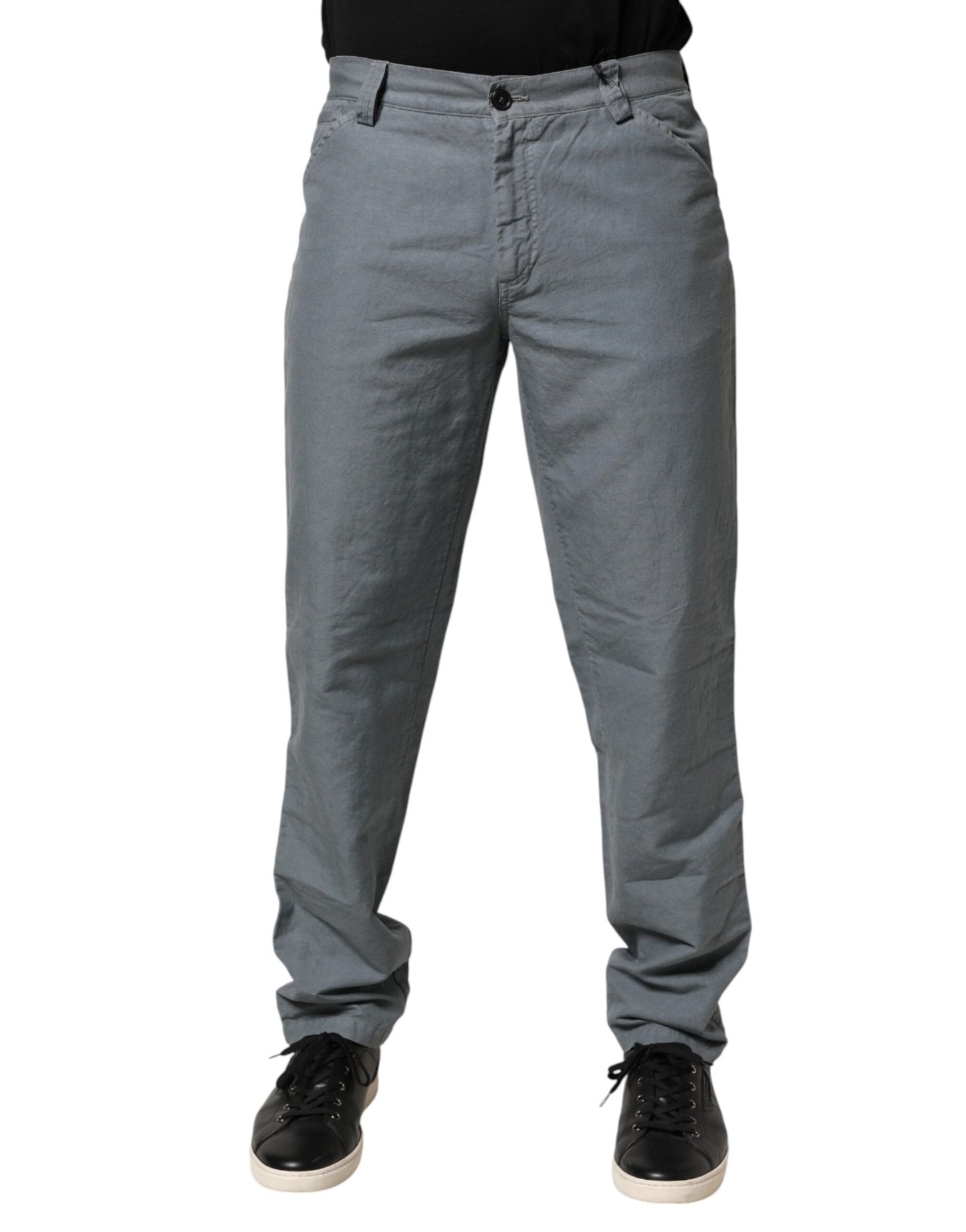 Gray Cotton Regular Fit Men Denim Trouser Jeans