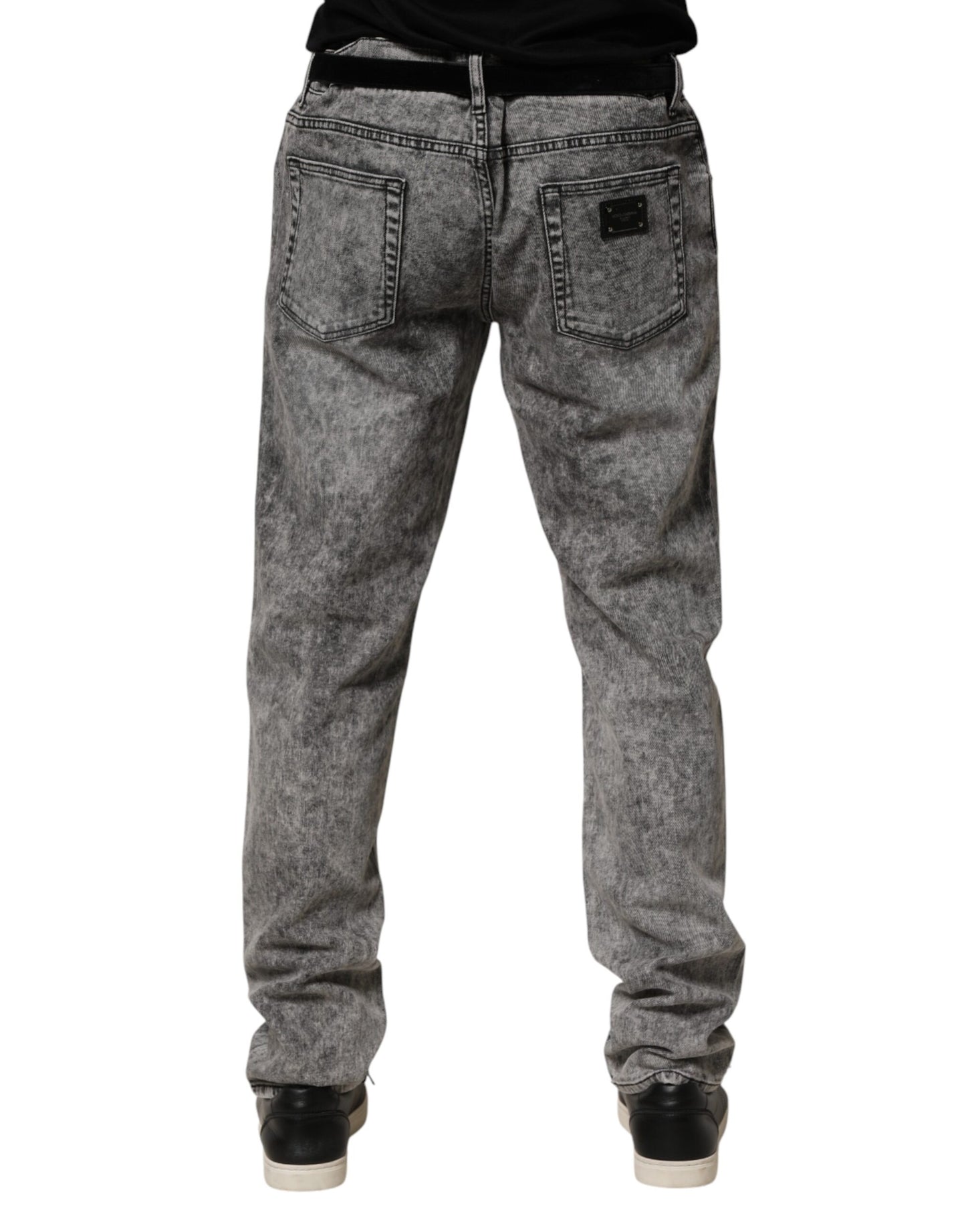Gray Cotton Straight Leg Denim Trouser Jeans