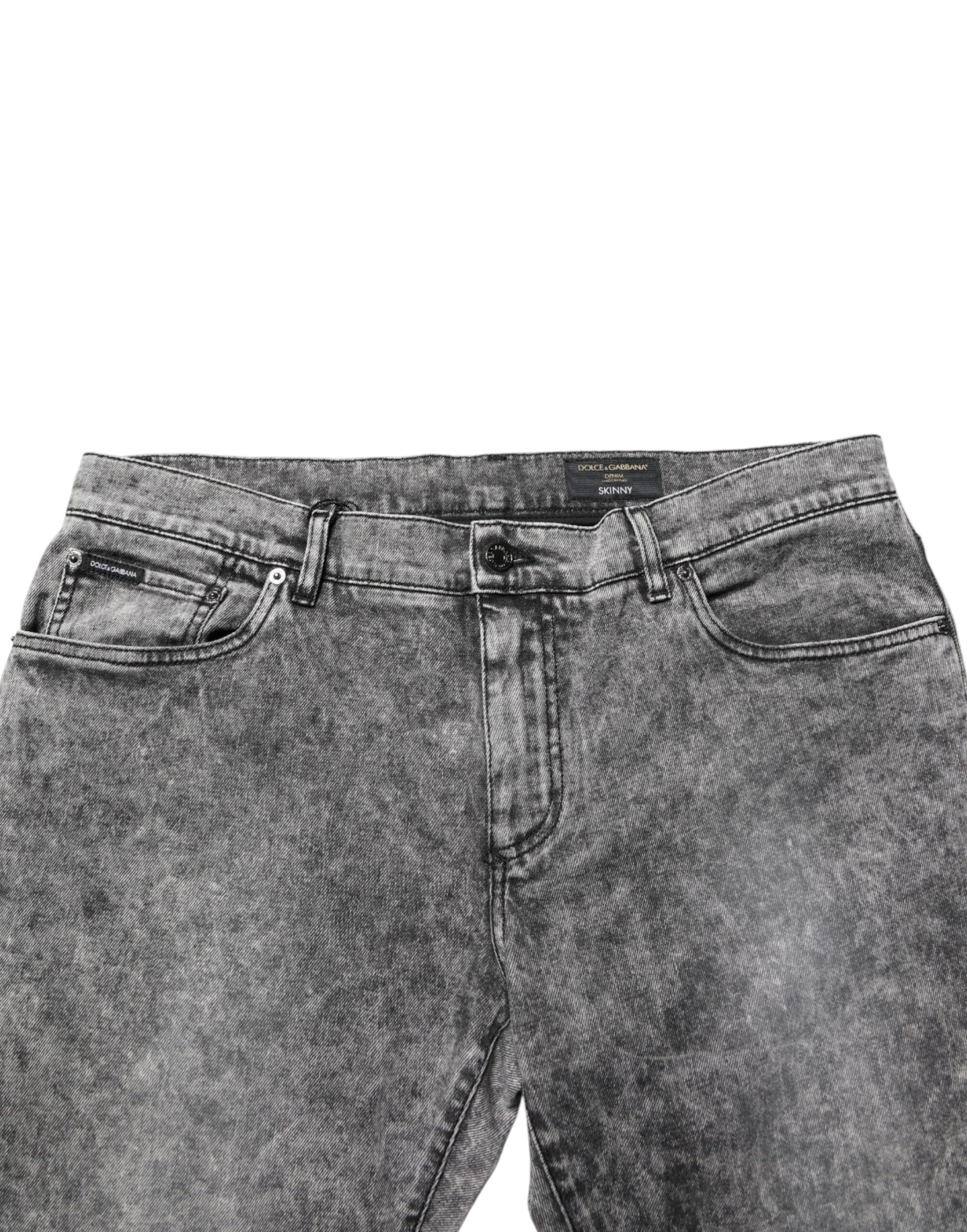 Gray Cotton Straight Leg Denim Trouser Jeans