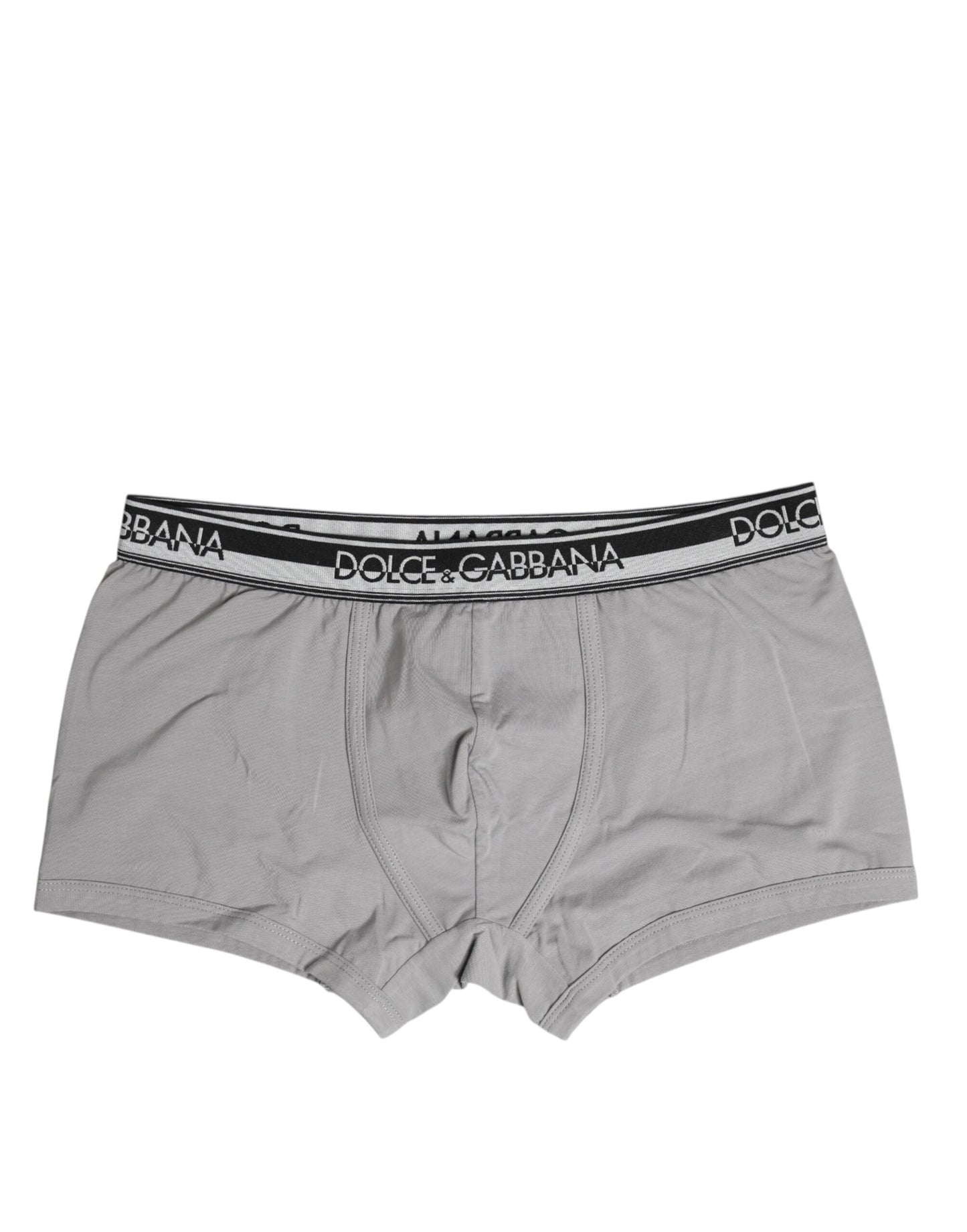 Gray Cotton Stretch Regular Boxer Underwear-Dolce & Gabbana-LabelTerrace.com