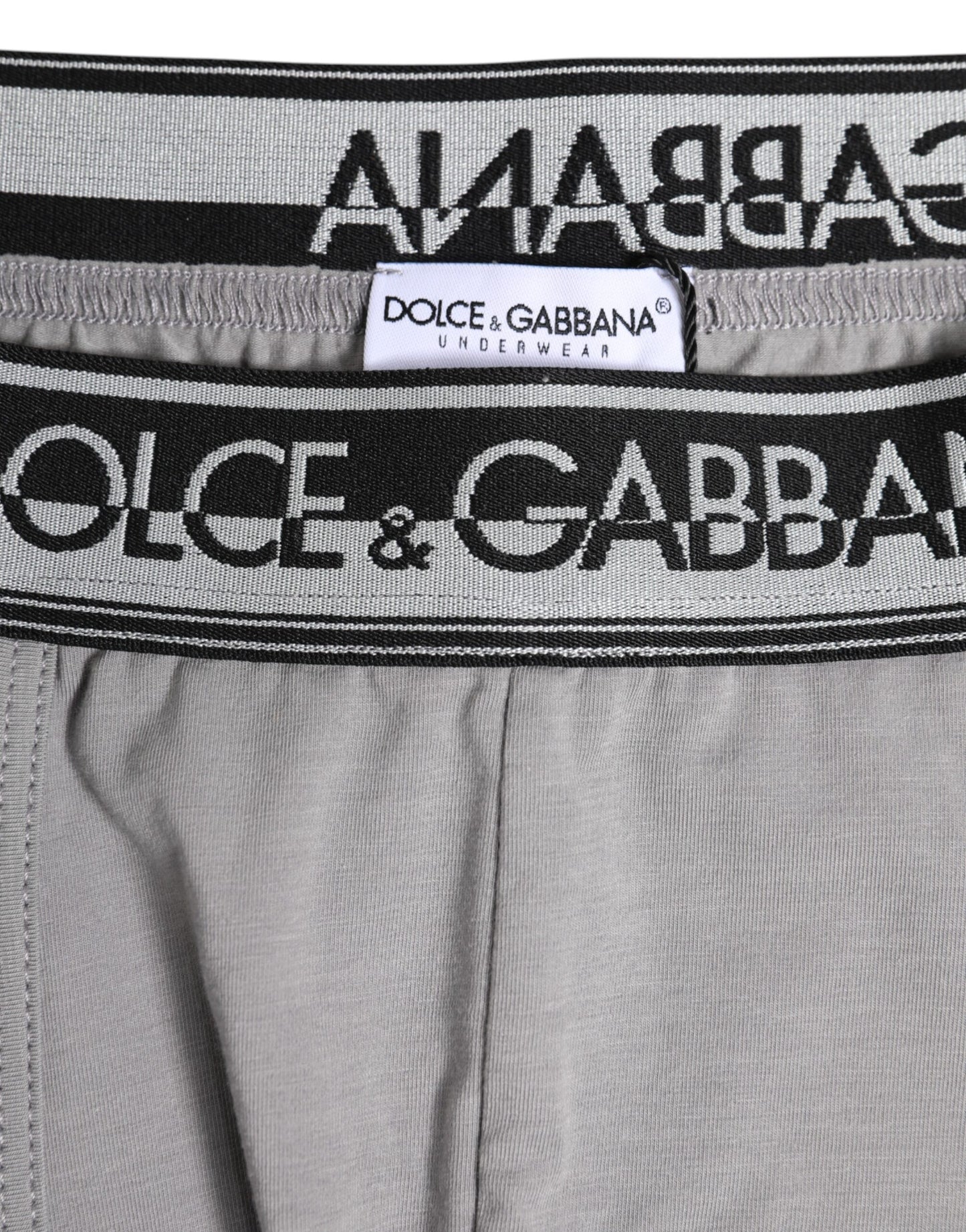 Gray Cotton Stretch Regular Boxer Underwear-Dolce & Gabbana-LabelTerrace.com