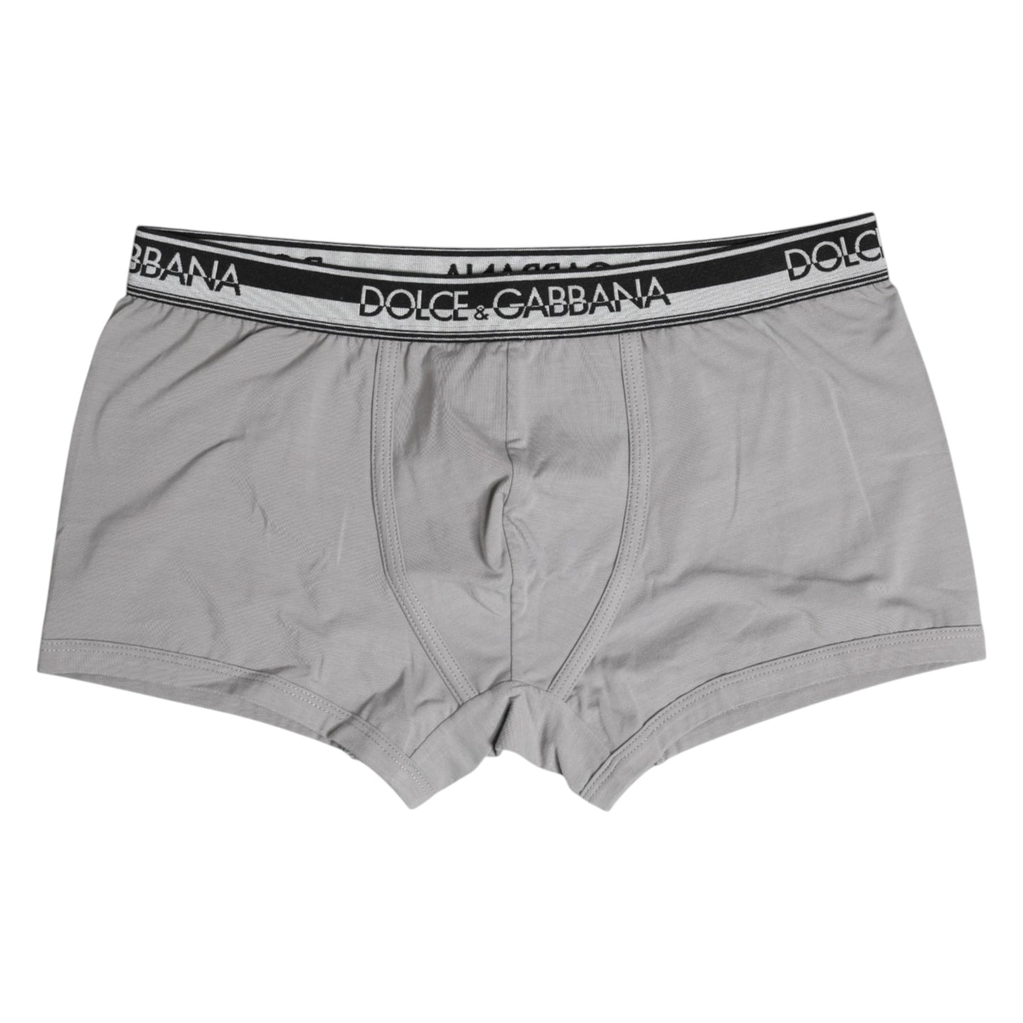 Gray Cotton Stretch Regular Boxer Underwear-Dolce & Gabbana-LabelTerrace.com