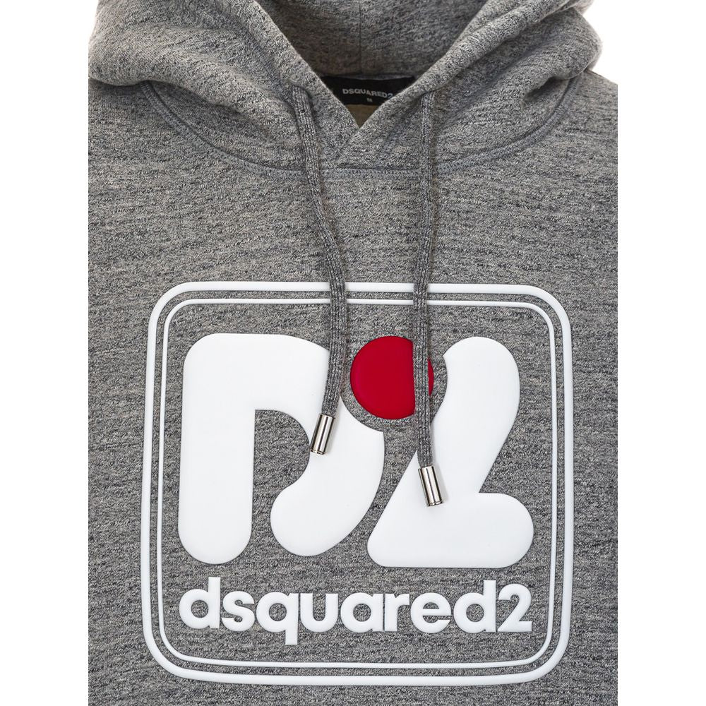 Gray Cotton Hoody-Dsquared²-LabelTerrace.com