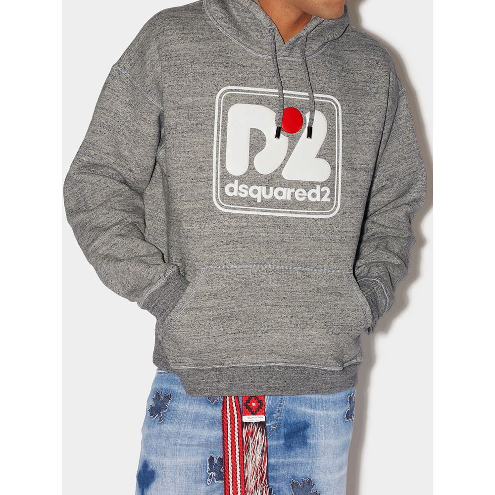 Gray Cotton Hoody-Dsquared²-LabelTerrace.com