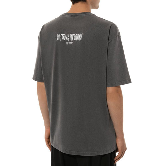 Gray Cotton T-Shirt-Diego Venturino-LabelTerrace.com