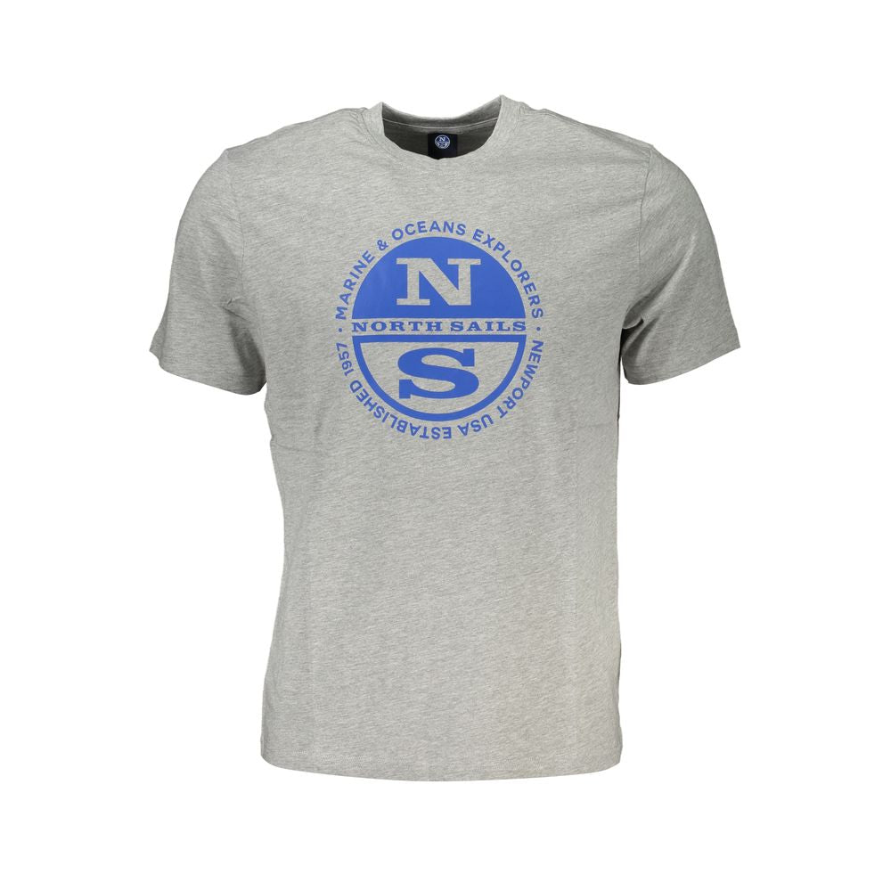 Gray Cotton T-Shirt-North Sails-LabelTerrace.com