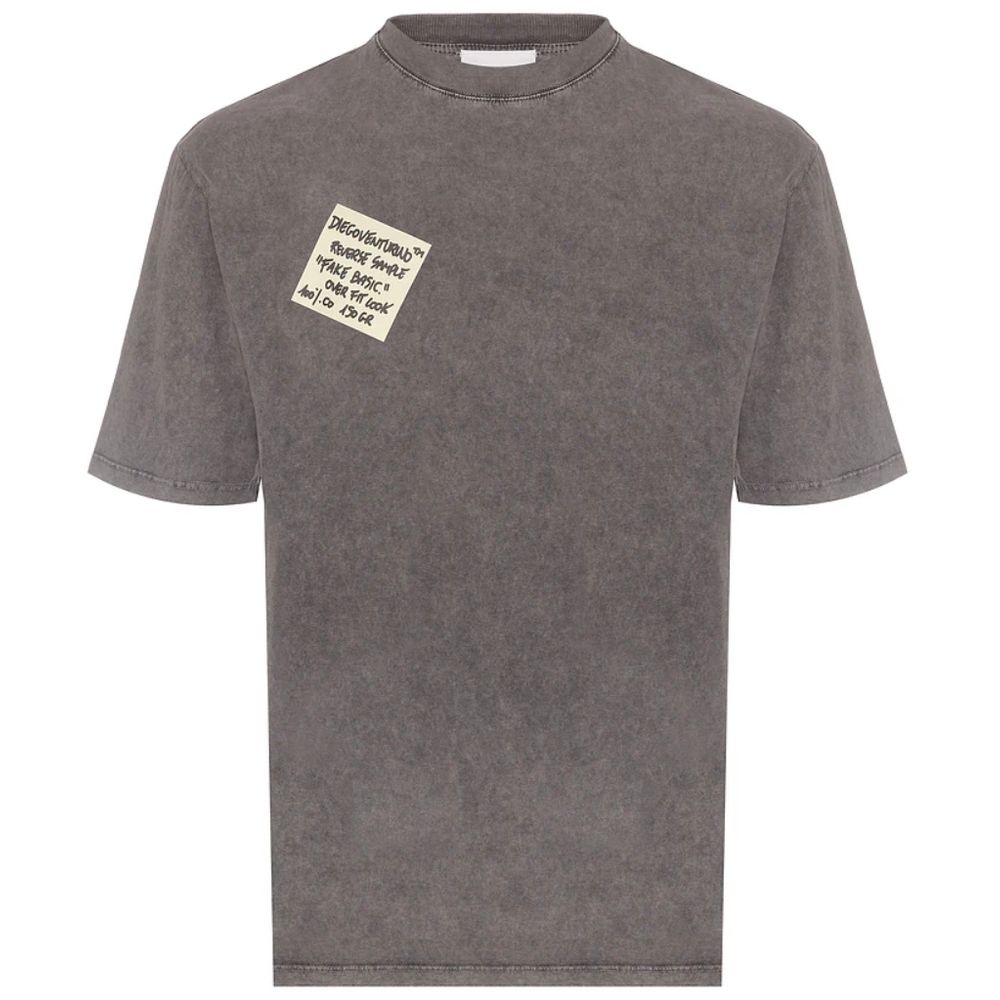 Gray Cotton T-Shirt-Diego Venturino-LabelTerrace.com