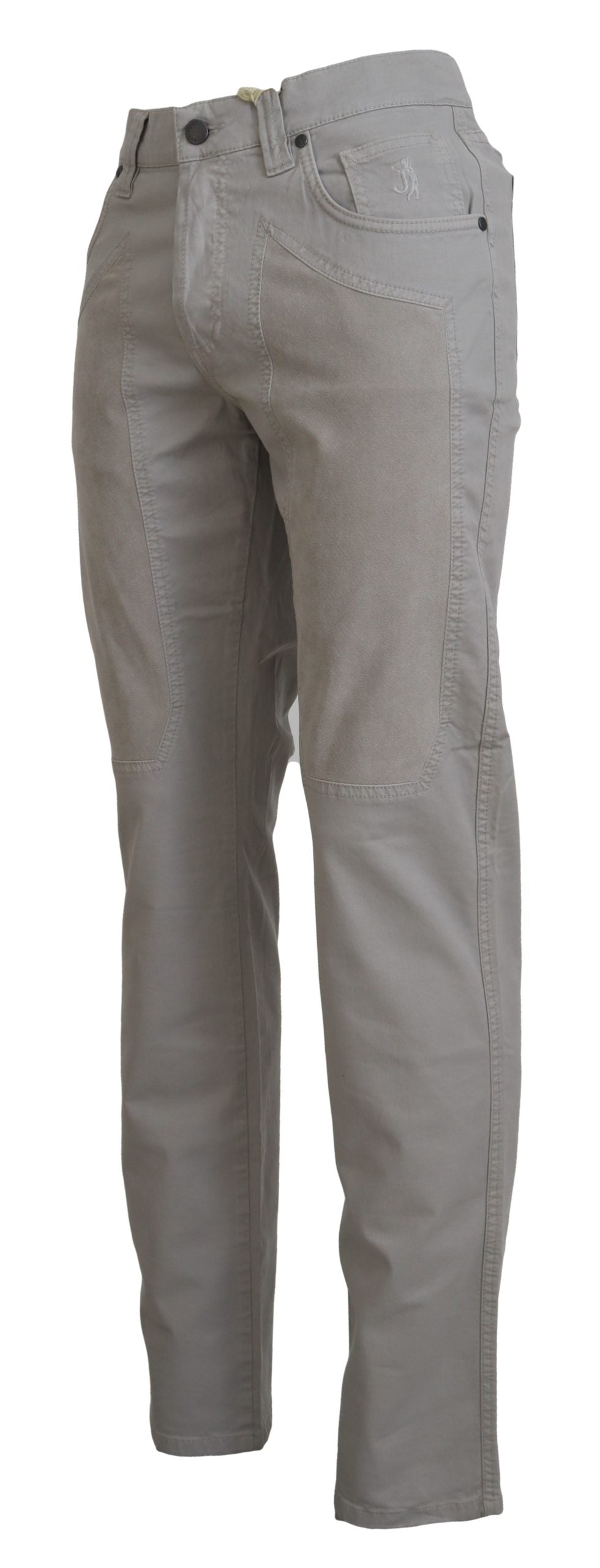 Gray Cotton Tapered Men Casual Pants-Jeckerson-LabelTerrace.com