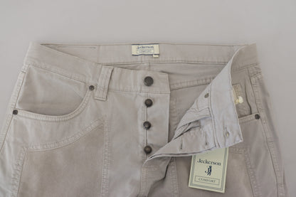 Gray Cotton Tapered Men Casual Pants-Jeckerson-LabelTerrace.com