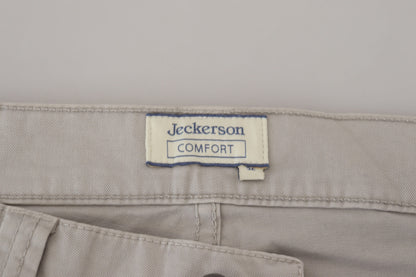 Gray Cotton Tapered Men Casual Pants-Jeckerson-LabelTerrace.com