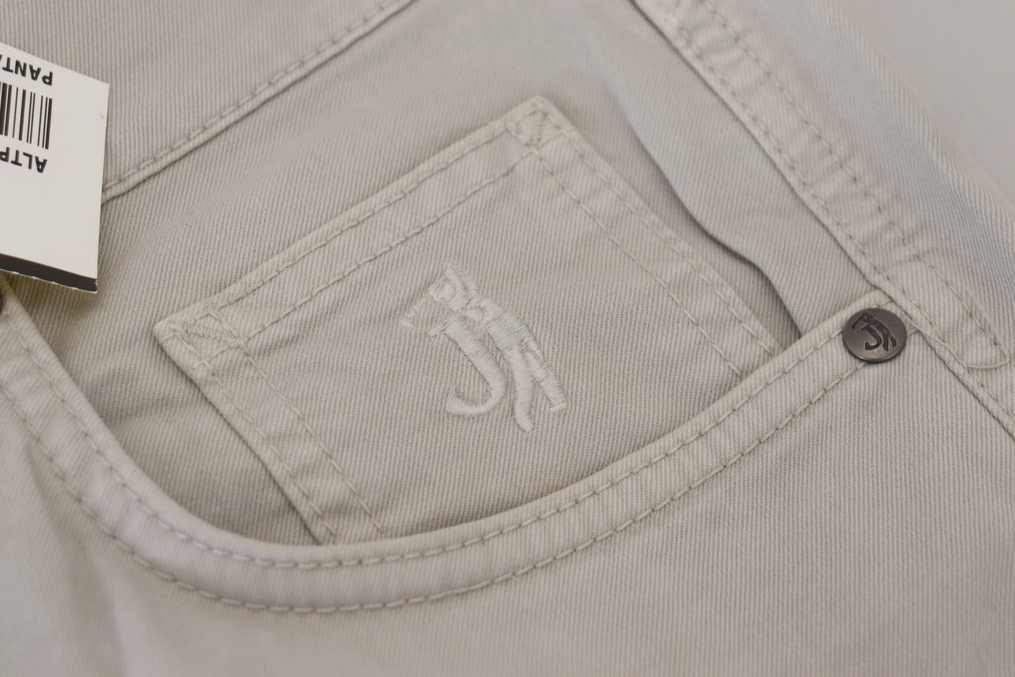 Gray Cotton Tapered Men Casual Pants-Jeckerson-LabelTerrace.com