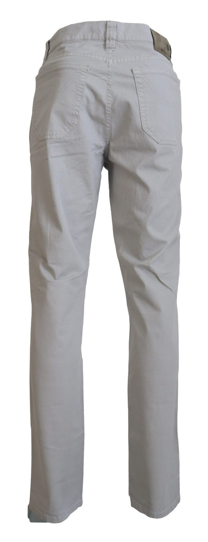 Gray Cotton Tapered Men Casual Pants-Jeckerson-LabelTerrace.com