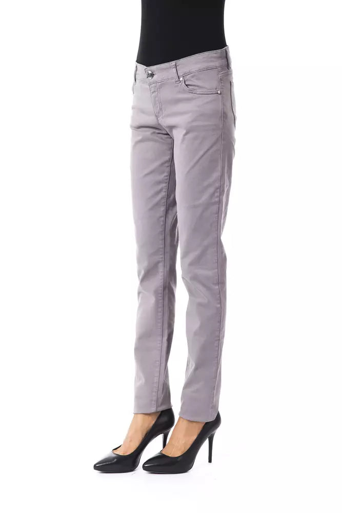 Gray Cotton Women Jeans-BYBLOS-LabelTerrace.com