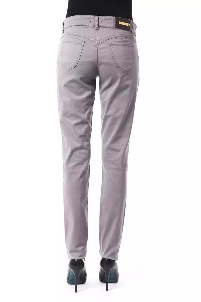Gray Cotton Women Jeans-BYBLOS-LabelTerrace.com