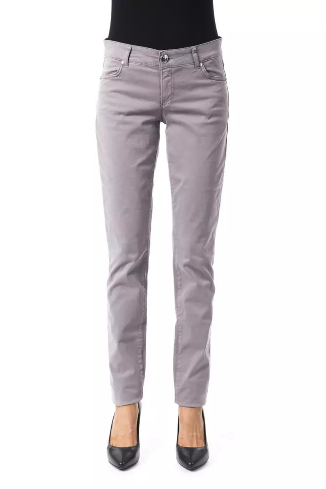 Gray Cotton Women Jeans-BYBLOS-LabelTerrace.com