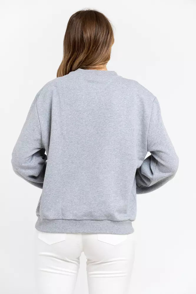 Gray Cotton Women Sweatshirt