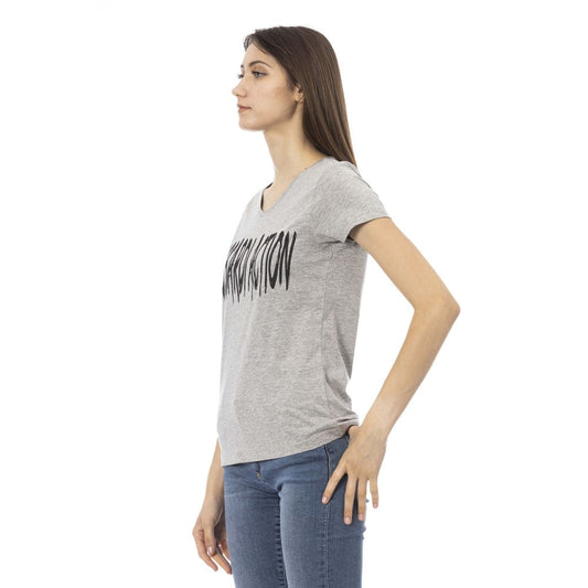 Gray Cotton Women T-Shirt-Trussardi Action-LabelTerrace.com
