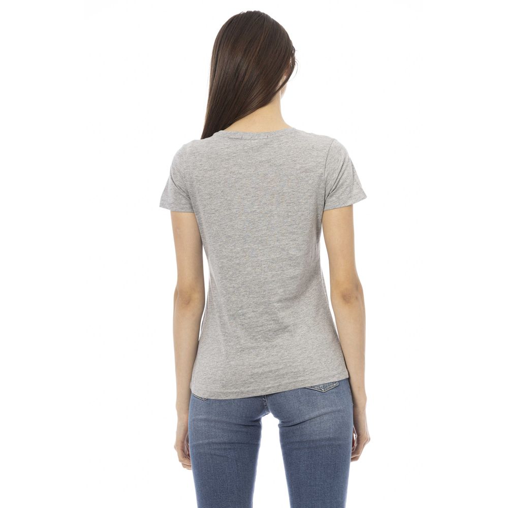 Gray Cotton Women T-Shirt-Trussardi Action-LabelTerrace.com