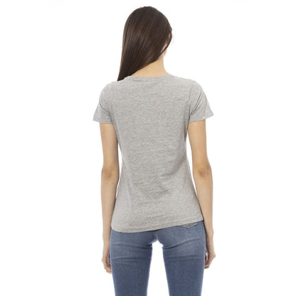 Gray Cotton Women T-Shirt-Trussardi Action-LabelTerrace.com
