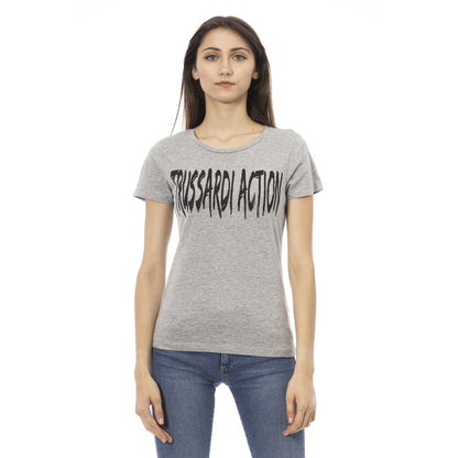 Gray Cotton Women T-Shirt-Trussardi Action-LabelTerrace.com
