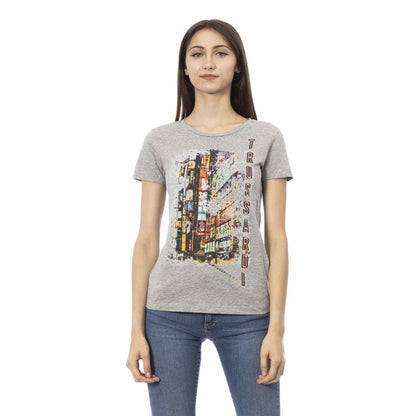 Gray Cotton Women T-Shirt-Trussardi Action-LabelTerrace.com