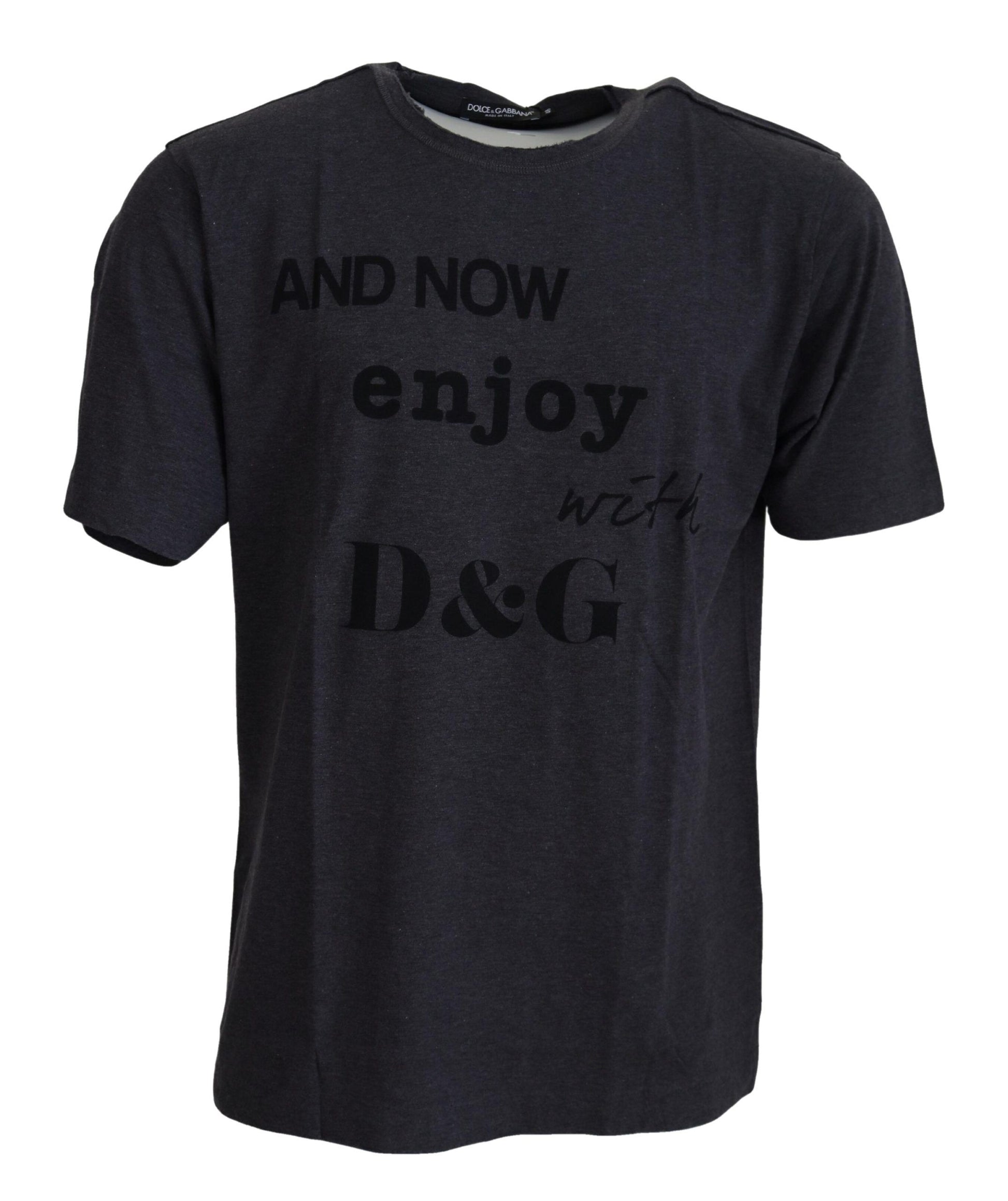 Gray Crewneck Cotton Short Sleeve T-shirt
