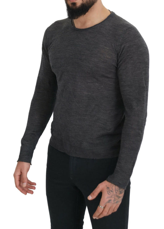 Gray Crewneck Pullover Sweater-Costume National-LabelTerrace.com