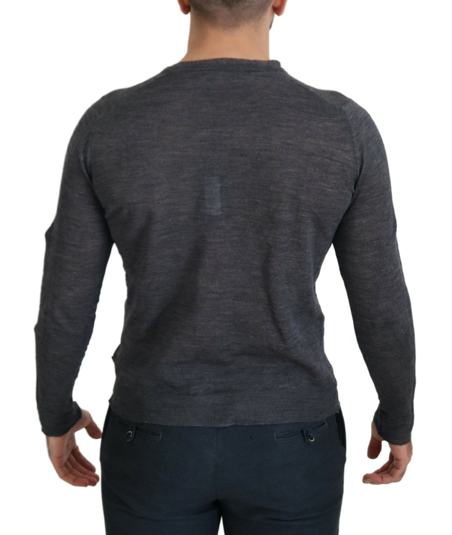 Gray Crewneck Pullover Sweater-Costume National-LabelTerrace.com