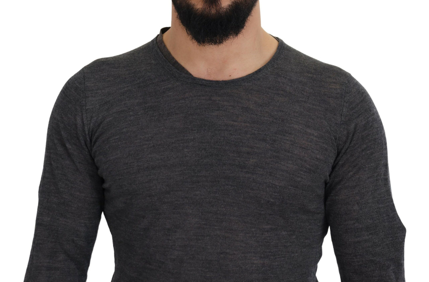 Gray Crewneck Pullover Sweater-Costume National-LabelTerrace.com