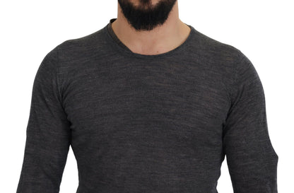 Gray Crewneck Pullover Sweater-Costume National-LabelTerrace.com