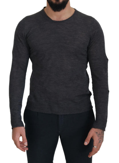Gray Crewneck Pullover Sweater-Costume National-LabelTerrace.com